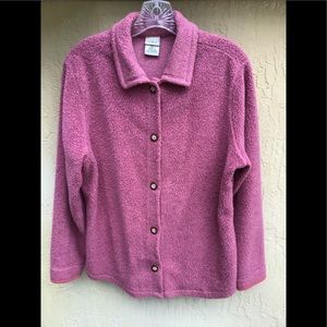 LL BEAN Fleece Jacket MED Adobe Rose